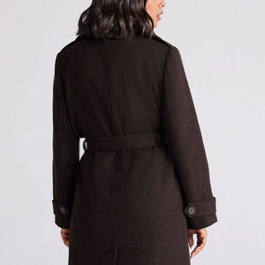 Abrigo Largo de Lana para Mujer, Tejido, Invierno, 100% Lana, Ecológico, Servicio OEM, Alta Calidad - Product Image 4