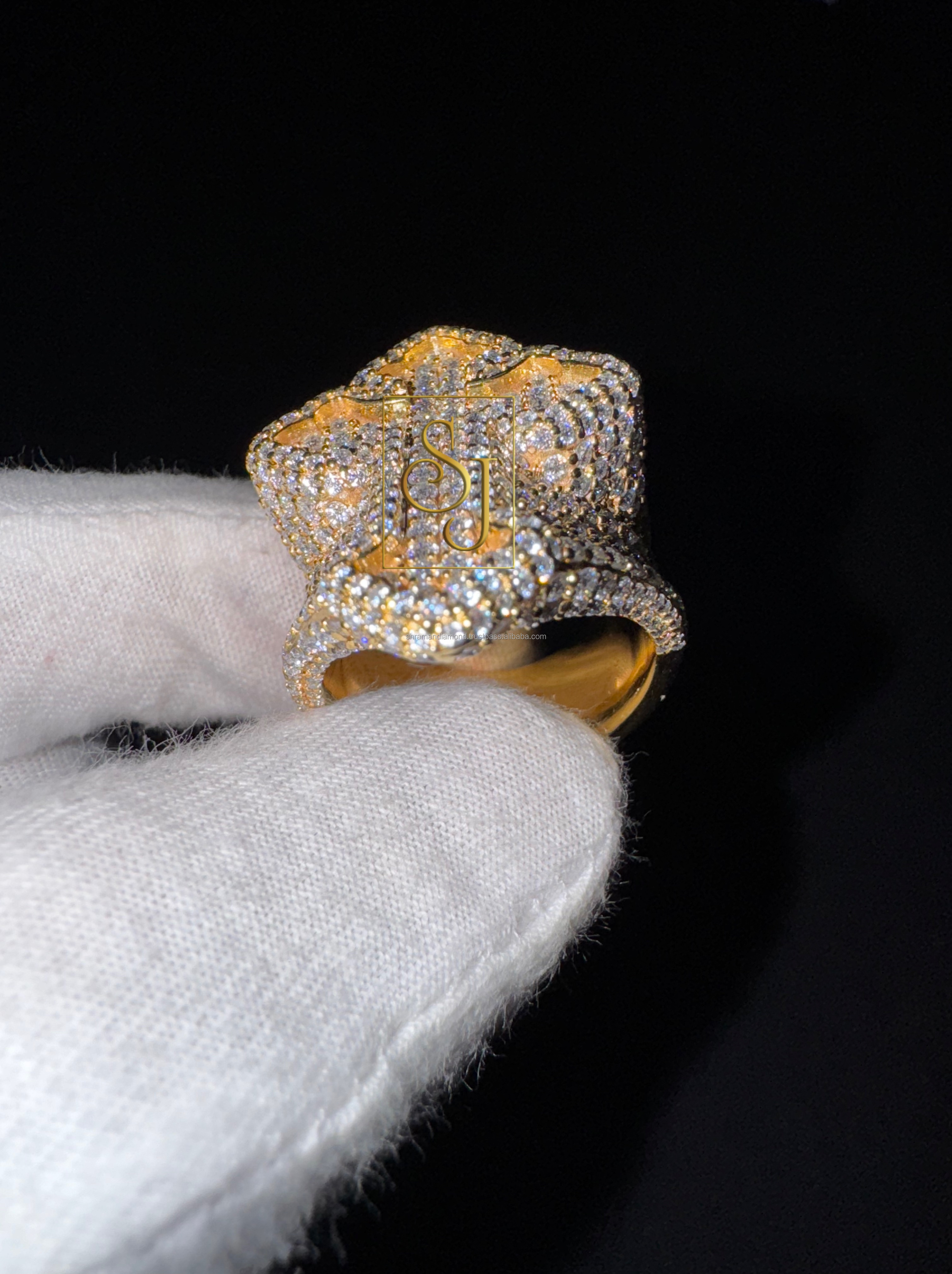 bling hip hop mossinate rings