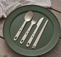 Ensemble de couverts NOBBAN modernes biodégradables en CPLA, couteau, fourchette, cuillère, baguettes, ustensiles jetables pour la vaisselle d'hôtel