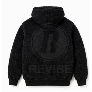Premium <b>Men's</b> Casual <b>Sherpa</b> <b>Hoodies</b> with 3D Embroidery Solid Pattern Eco-Friendly & Breathable Winter Warmth for Daily Comfort - Product Image 2
