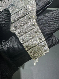 นาฬิกาโมอิสซาไนต์แบบฝังเพชรเต็มเรือนสำหรับผู้ชาย หน้าปัดเพชร VVS ระบบควอตซ์อัตโนมัติ สไตล์ฮิปฮอป - Product Image 3