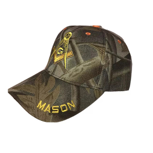 Casquette de baseball maçonnique personnalisée pour homme, finition satinée, sept panneaux, broderie flamme, boucle dorée, réglable, sports d'hiver - Product Image 2