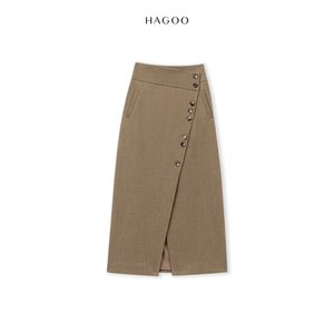 CV739 Elegance Quiet Luxury Side Button <b>Slit</b> A Line <b>Midi</b> <b>Skirt</b> Women Office <b>Skirt</b> Bulk Price - Product Image 4