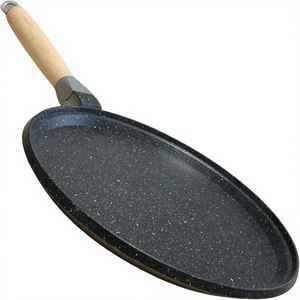 Poêle à dosas en marbre antiadhésif, poêle à roti chapati, poignée en bois, compatible induction et gaz, ustensiles de cuisine - Product Image 1