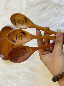 Blue Lotus Handcrafted Wooden Heart Shaped Spoons Rustic <b>Kitchen</b> <b>Decor</b> Indoor Use 100% Handmade - Product Image 4
