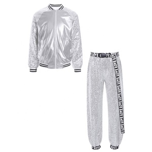 6-16 personalizado al por mayor niño diseñador niños entrenamiento Dancewear Set niñas Hip Hop Jazz escenario baile traje rendimiento desgaste - Product Image 3