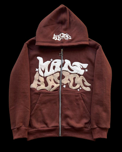 Custom Logo Full Zip Up Street Wear Hooded Sweatshirt with Drawstring and Front Pockets Casual Long Sleeve Hoodie for Adults - Product Image 4