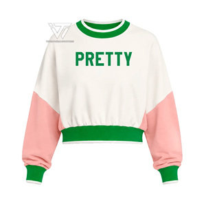 Vente en gros Alpha grec |   Kapa |   Alpha |   Vêtements de sororité Haut de sweat-shirt court brodé colorblock pour femme - Product Image 1
