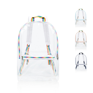 Custom Transparent PVC <b>Stylish</b> Holographic Girls Zipper Internal Frame School Bag Outdoor <b>Waterproof</b> <b>Backpack</b> Lightweight - Product Image 1