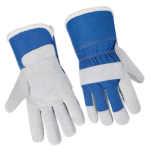 Emboson High Quality Custom Logo for Wholesale Cow Split <b>Warm</b> Leather Winter <b>Work</b> <b>Gloves</b> 2cm Thick Abrasion Resistant - Product Image 4