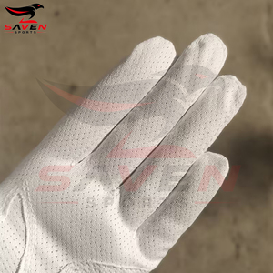 Microfiber <b>Leather</b> Fully Perforated Air Mesh Non Slip Men Golfing Gloves, Custom White All Weather <b>Golf</b> Gloves - Product Image 3