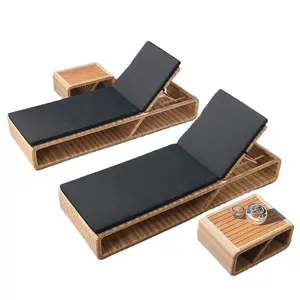 Poly Rattan Modern Sun Beds Outdoor Mobiliário Outdoor Lounge Chair Lazer Outdoor Alumínio Tubo 1.2mm Rattan/vime