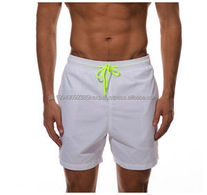 Pantalones cortos deportivos informales antisalpicaduras estilo hoja de loto transpirables, logotipo personalizado, pantalones cortos de playa de secado rápido de nailon 100% para hombre - Product Image 5