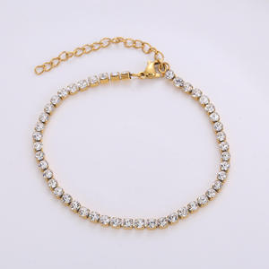 Classic Style Gold Diamond Jewelry Trendy Minimalist Elegant Chain Bracelet Unisex Tennis Set <b>Gift</b> - Product Image 2