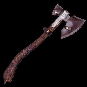 Hache de camping viking personnalisée en acier à haute teneur en carbone, fabriquée à la main, manche en bois de rose, gravure personnalisée, usage tactique, extérieur, industriel - Product Image 4