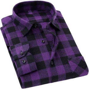 Anti-boulochage Dernier modèle Chemise décontractée en flanelle pour homme Coton de qualité supérieure à manches longues Respirant Qualité d'exportation Service OEM Prix - Product Image 4