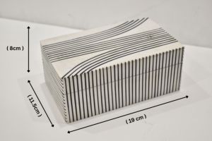 Modern Striped Wood Eco-Friendly Multifunctional Decorative Storage <b>Box</b> Curved Lid Handcrafted Jewelry Tableware Organizer - Product Image 3