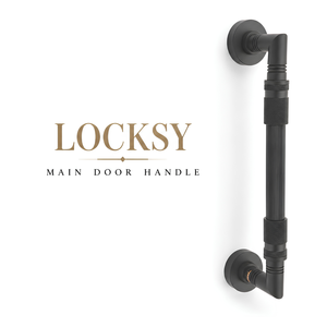 Manija Locksy Negra Mate para Puerta Principal y Puerta de Vidrio para Entrada de Apartamento, Villa u Hotel - Product Image 1