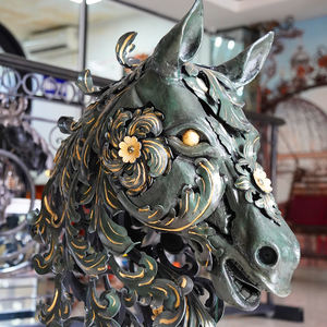 Portails en fer forgé de luxe, piliers décoratifs en forme de tête de cheval, poteaux en béton, forgés à la main, résistants aux intempéries, pour entrée - Product Image 3