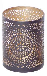 Bougies votives en métal gravé, finition noire en poudre et pulvérisation dorée, pour créer une ambiance festive lors de cérémonies, de fêtes ou de décorations de vacances. - Product Image 3