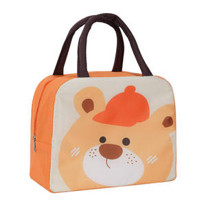 Portable <b>Insulated</b> <b>Lunch</b> Bag with Cute Bear Character Thermal Cooler Tote for School Kids and Office Daily Use - Product Image 1