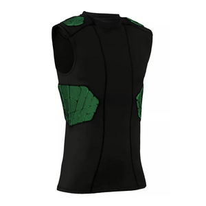 <b>Men's</b> Sleeveless Padded <b>Vest</b> Black Moisture Wicking Fitted Mesh Football Chest Protection Adult All Seasons - Product Image 6