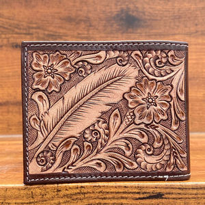 Nouveau fabriqué à la main de haute qualité en cuir usiné à la main Vintage hommes véritable portefeuille court à deux volets en cuir véritable avec plusieurs fentes pour cartes - Product Image 5