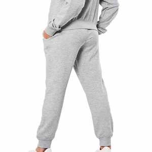Survêtements de jogging brodés à manches longues pour femmes, collection automne, tenues de sport, vêtements d'entraînement, col à capuche, polaire unie, vente en gros - Product Image 5