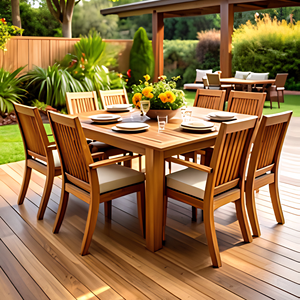 Chaises de jardin d'extérieur, chaises en bois pour patio, fauteuils avec assise rembourrée pour terrasse, cour et espace repas - Product Image 1