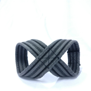 Sangles de levage en coton en forme de 8 pour soulevé de terre et powerlifting, rigides et sécurisées, avec fermeture à clip antidérapante - Sangles en forme de 8 pour le sport et le fitness - Product Image 1