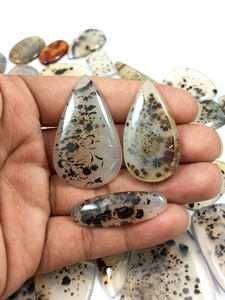 Lot en gros de cabochons d'agate naturelle de Montana, cristal de guérison, quartz en vrac, pierres précieuses non montées, bleu jaune, plat, formes variées, mélange - Product Image 4