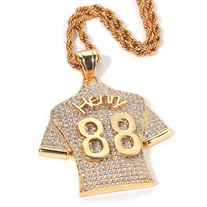 Pendentif personnalisé en métal argenté avec numéro de maillot de basket en moissanite et diamants, cadeau sportif - Product Image 5