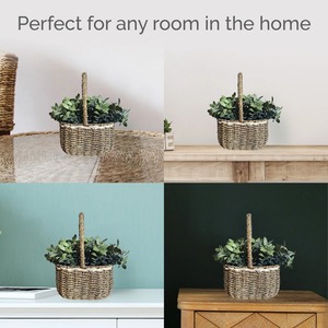 ตะกร้าเก็บของจากหญ้าทะเลพร้อมหูหิ้วสูง ตะกร้าเก็บของทำมือ ขายส่ง เป็นมิตรกับสิ่งแวดล้อม ผลิตในเวียดนาม - Product Image 4