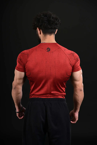 Haut de sport unisexe rouge à imprimé uni, coupe oversize, 100 % coton, manches longues, col rond, séchage rapide, respirant, écologique, toutes saisons, simple - Product Image 6