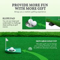 Grand tapis d'entraînement de golf professionnel d'intérieur/extérieur de 12 x 5 pieds, modèle D0100XU8EDA, pour l'entraînement du swing et du putting green