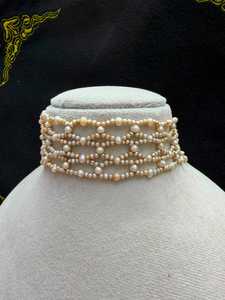 Collier de perles d'imitation pour femmes, motif géométrique, bijoux de mariage élégants, perles de forme ronde - Product Image 2