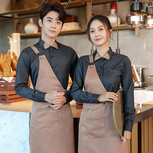 Camisas de Uniforme de Manga Larga para Personal de Restaurante, Hotel, Cafetería, Bar de Té con Leche, Barista, Ropa de Trabajo para Catering, Venta al Por Mayor de Fábrica OEM - Product Image 3