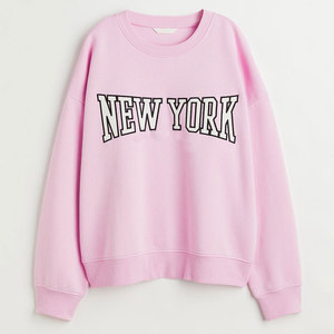 Nouvelle arrivée, sweat-shirt oversize en molleton uni pour femmes, impression de logo personnalisée, manches longues, vêtements décontractés légers - Product Image 1