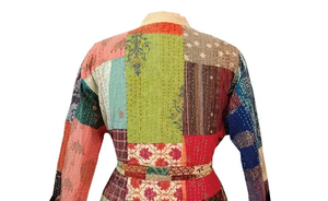 Bata Kimono de Algodón 100% Suave y Transpirable con Estampado de Bloques y Dibujos Animados Naaz para Mujer, Camisón de Verano Hecho a Mano con Cintura Elástica ODM - Product Image 3