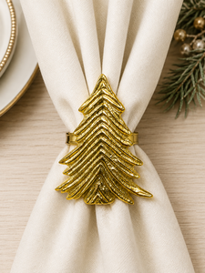 Anneau de serviette de Noël en laiton, design original, décoration de table, largeur 5 cm - Product Image 3
