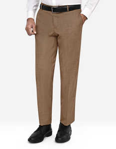 Costume plissé en laine/soie pour homme, sur mesure, costume texturé marron clair pour homme, blazer et pantalon coupe ajustée, vêtements polyvalents pour affaires et mariages - Product Image 2