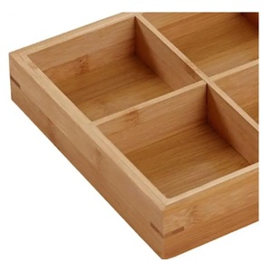 Bandeja Organizadora Decorativa Rectangular de Madera con 6 Compartimentos, Diseño Elegante, Móvil, para Cocina u Oficina, Venta al Por Mayor - Product Image 5