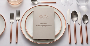 Dual Tone Minimal Copper Handle Cutlery Set With Slim Cylindrical Handle Stainless Steel Rust Resistant Wedding And Restaurant - Product Image 4