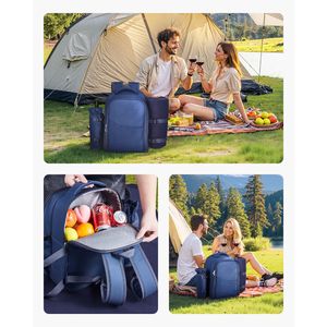 Zaino da Picnic Isolato per 2 Persone con Portabottiglie Staccabile e Scomparto Refrigerante - Product Image 3