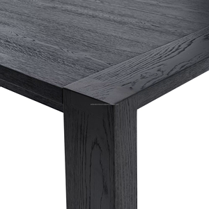Juego de Mesa de Comedor Rectangular Moderno de Madera Negra Resistente para el Hogar, Apartamento, Casa de Campo, Villa, Hotel y Parque, Muebles para Comedores - Product Image 5