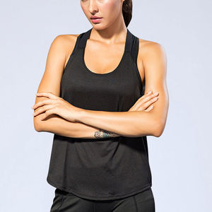 Camiseta sin mangas de punto ajustado para mujer, 100% algodón, transpirable, de secado rápido, básica, informal, para fitness y ropa deportiva - Product Image 3