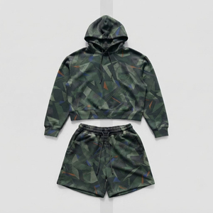 Ensemble de survêtement sublimé pour homme avec short à cordon de serrage et haut à manches longues – Style décontracté streetwear pour l'hiver - Product Image 6