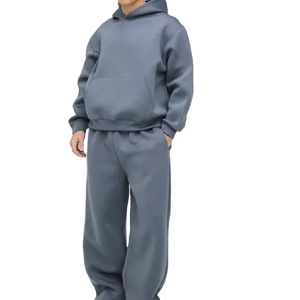 New Arrival Pullover Custom 100% Cotton <b>Plain</b> <b>Tracksuit</b> Men Oversized Hoodies and Sweatpants Set <b>tracksuit</b> for man, 100% cotton - Product Image 1