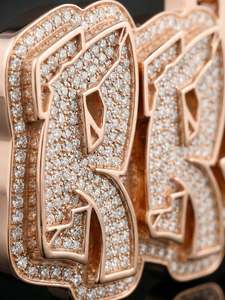 Colgante de Letra de Moissanita Chapado en Oro Rosa, Plata de Ley 925, Joyería Hip Hop con Nombre y Engaste de Garra para Unisex - Product Image 3