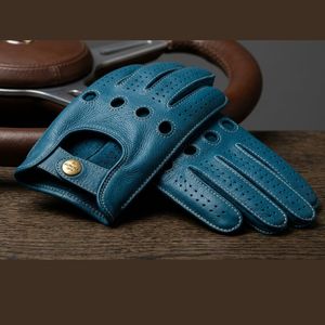 Men's Fashion Real Leather Driving Gloves-Soft Breathable Outdoor Four Seasons Safety Gloves - Product Image 4